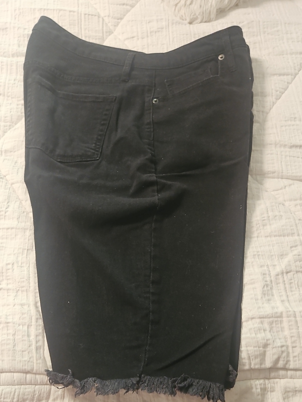 wild fable Black Denim Shorts Longer With Frayed End Size 16